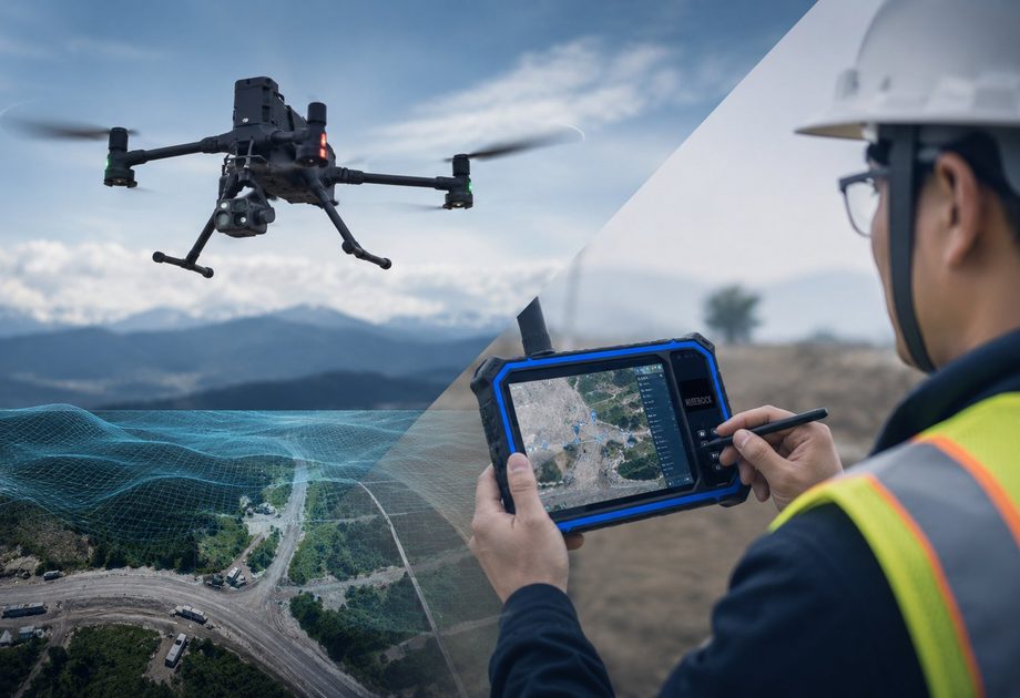 Data capture with a drone and a rugged tablet in the field