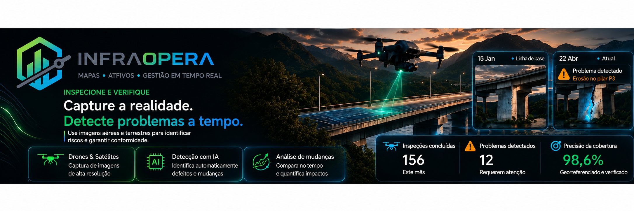 InfraOpera: captura aérea com drone, detecção com IA e análise de mudanças